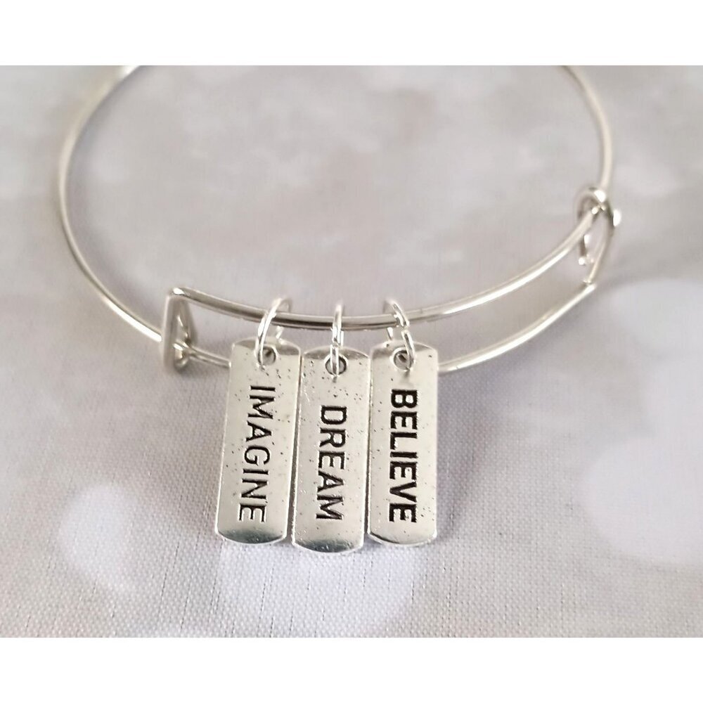 Imagine Dream Believe Charm Bracelet Motivational Inspirational Gift
